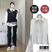 【Jilli~ko】日系學院風減齡疊穿白襯衫 J10966襯衫 FREE 白色