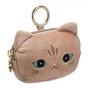 【日本Mark’s】PAUL & JOE 貓咪大頭造型收納包M ‧ 棕色