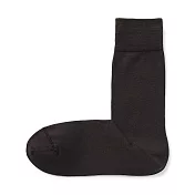 【MUJI 無印良品】男棉混商務直角襪25-27cm 深棕