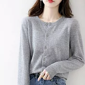 【AnZa】圓領針織襯衫上衣外套(多色)       FREE 銀灰