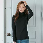 【AnZa】高領超柔絨牛奶絲上衣 M-L 黑色