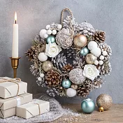 【DoPlan】日本聖誕裝飾花圈(M) ‧ 雪白聖誕