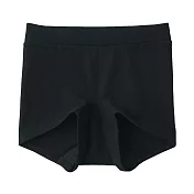 【MUJI 無印良品】女有機棉混彈性天竺拳擊生理內褲 S 黑色