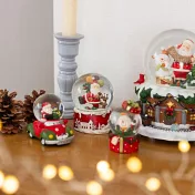 【日本Mark’s】雪橇造型水晶球S ‧ 聖誕老人與雪人