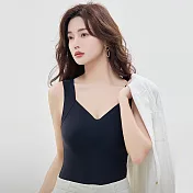 【KISSDIAMOND】保暖玻尿酸BRA美膚上衣(KDT-21304) L 黑色