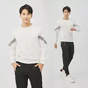 【KISSDIAMOND】舒適厚磅休閒運動套裝(上衣+褲子/KDA-7229) 3XL 白色