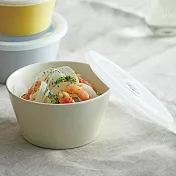 【日本Aito製作所】美濃燒｜典雅素色 附蓋陶瓷微波碗290ml ‧ 珍珠白