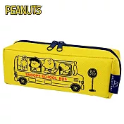 【日本正版授權】史努比 三層 可展開式 筆袋 鉛筆盒/帆布筆袋 Snoopy/PEANUTS - 黃色款