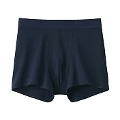 【MUJI 無印良品】男有機棉混彈性天竺拳擊內褲 S 暗藍