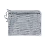 【MUJI 無印良品】聚酯纖維雙拉鍊袋M/灰