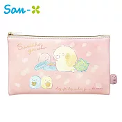 【日本正版授權】角落生物 皮革 扁筆袋 鉛筆盒/筆袋 收納包/化妝包 角落小夥伴 - C款