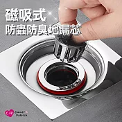 【上手家居】磁吸式防臭地漏(排水孔蓋/防臭落水頭/排水孔防臭/地漏防臭器/地排/地漏芯/排水孔防蟑)