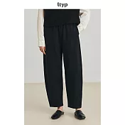 ltyp旅途原品 抓絨奶奶褲 秋冬寬鬆時髦百搭休閒直筒九分褲子女 M L-XL M 經典黑