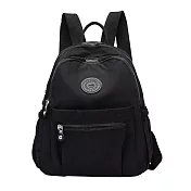 【EZlife】輕旅遊簡約百搭雙肩背包 黑色