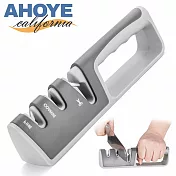 【Ahoye】三段式家用磨刀磨剪刀器 鎢鋼+陶瓷片 ( 磨刀 磨刀器具 磨刀架)