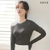 【AMIEE】日系百搭莫代爾圓領上衣(4色/M-2XL/KDT-0079) XL-XXL 深灰色