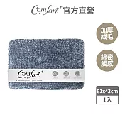 【Comfort+舒適家】亮澤雪尼爾記憶綿長毛地墊-藍色 藍色