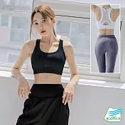 【BODYAIR嚴選】背紗高包覆後扣運動內衣(健身.瑜珈.慢跑.運動BRA) S 白