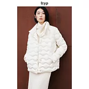 ltyp旅途原品 嵿級95白鵝絨羽絨服女 冬季高領波浪紋輕暖羽絨外套 M L-XL M 珍珠白