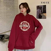 【AMIEE】休閒率性字母印花衛衣帽T(3色/M-2XL/KDTQ-522) XL 酒紅