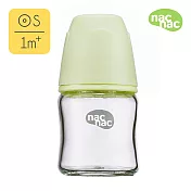 nac nac 妍心35%晶透防脹氣玻璃寬口奶瓶- 120ml-茉莉綠