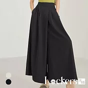 【Lockers 木櫃】冬季寬鬆時尚闊腿褲裙 L112120402 M 黑色M