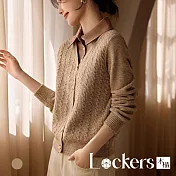 【Lockers 木櫃】冬季時尚假兩件針織上衣 L112120404 M 棕色M