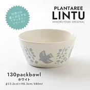 【Minoru陶器】Lintu飛鳥花草陶瓷餐碗480ml ‧ 白