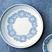 【日本Aito】美濃燒｜Blossom藍花陶瓷 餐盤20cm ‧ 灰