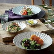 【日本Aito製作所】瀨戶燒｜經典花形 深盤23cm ‧ 象牙白