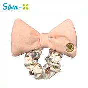 【日本正版授權】角落生物 蝴蝶結 造型髮圈 大腸髮圈 角落小夥伴 - 粉橘款