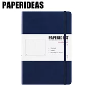 PAPERIDEAS A5子彈筆記本 頁碼硬麵綁帶筆記本 與成功有約的子彈筆記術 藏藍