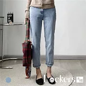 【Lockers 木櫃】春秋季時尚知性顯瘦牛仔褲 L112121105 L 藍色L