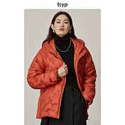 ltyp旅途原品 95白鵝絨直充3D字母羽絨服 保暖立領大連帽外套女冬 M L-XL L-XL 焦茶棕