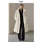 ltyp旅途原品 嵿級95白鵝絨波浪形羽絨服 冬季長款休閒黑色外套女 M L-XL  L-XL 珍珠白