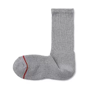 【MUJI 無印良品】男棉混保暖厚織直角襪25-27cm 灰色