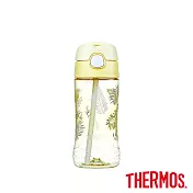 【THERMOS膳魔師】彈蓋吸管瓶兒童瓶450ml (F4011TFW-YLA) 花草黃