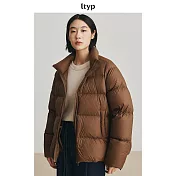 ltyp旅途原品 嵿級95白鵝絨火山岩發熱無膽大立領加厚羽絨服女冬 M L-XL M 蜜糖咖