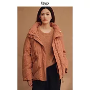 ltyp旅途原品 95白鵝絨金屬棉文藝羽絨服 時尚寬鬆加厚外套女冬 M L-XL L-XL 落日橘