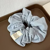 【JENG】法式奶油色燈芯絨少女感扎髮髮圈 _淺藍