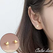 【卡樂熊】S925銀簡約迷你愛心造型耳環/耳針(兩色)- 金色愛心