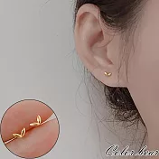 【卡樂熊】S925銀簡約迷你豆苗造型耳環/耳針(兩色)- 金色豆苗