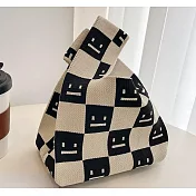 櫻花妹超夯單品【日系套結針織手挽包】日系女孩必備單品 黑郎笑臉