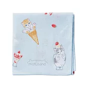 【Towel Museum】日本mofusand貓咪冰淇淋 柔軟純棉萬用手巾 ‧ 藍