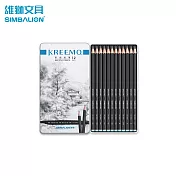 雄獅 KMPC-9561/12 KREEMO鐵盒素描鉛筆12支組