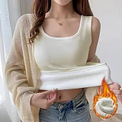 【AnZa】純色加絨加厚保暖背心         L 白色