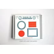 透明邊框組合印章：圓形和方形