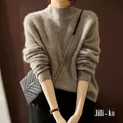 【Jilli~ko】馬海毛針織衫女套頭軟糯洋氣毛衣 J11577  FREE 灰色