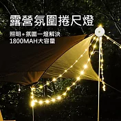 星空氛圍露營燈串 捲尺掛燈 10米燈帶 原野綠(USB充電)