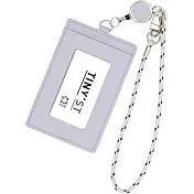 Raymay 優質極簡繩帶捲軸牛皮製車票套/ 霧藍